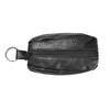 SystemsEleven Mens Ladies Black Real Leather Coin Pouch Wallet Zipper