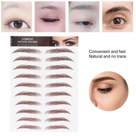 6D Eyebrow Tattoo Sticker, Professional Waterproof Eyebrow Transfer Sticker, Eyebrow Makeup Tool for Women and Girls (Brown) (Brown-02)