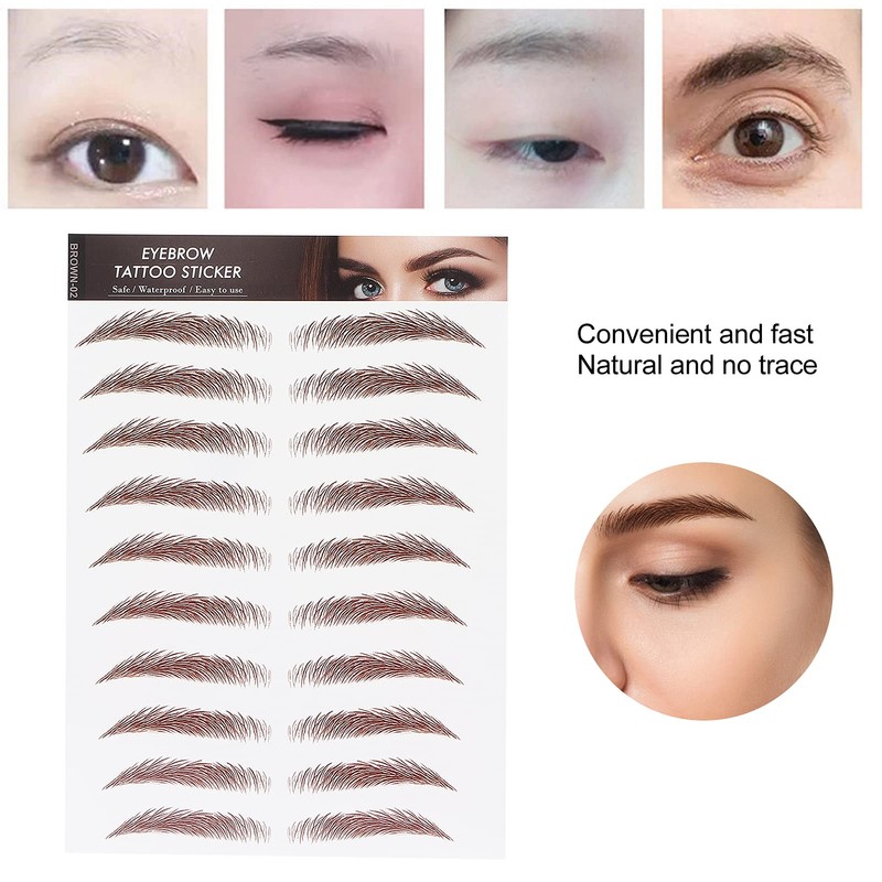6D Eyebrow Tattoo Sticker, Professional Waterproof Eyebrow Transfer Sticker, Eyebrow