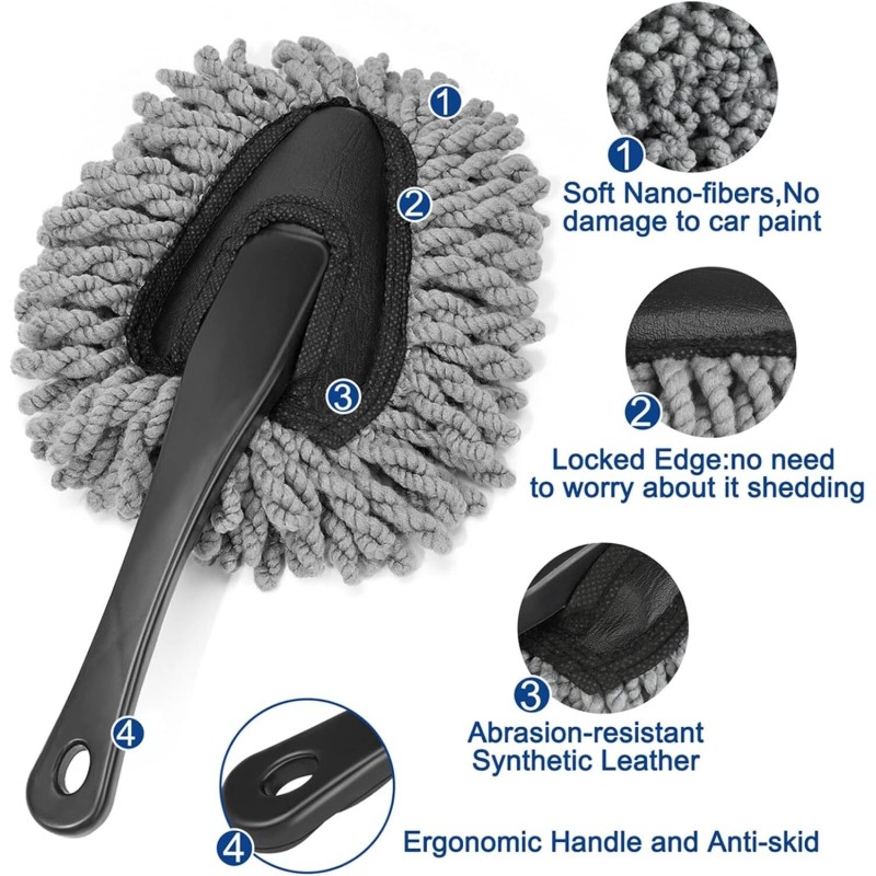 Fitosy Car Interior Duster Detail Brush Cleaning Gel Kit, Soft