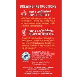 Luzianne Southern Blends Mint & Rose Flavored Herbal Tea Bags, 18ct Box (Pack of 6)