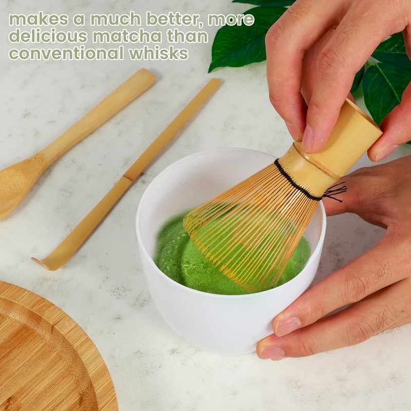 4Pcs Matcha Whisk Set Handmade Matcha Tea Set Natural Matcha