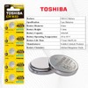 Toshiba CR1632 3V Lithium Coin Cell Battery 5 Batteries Strip