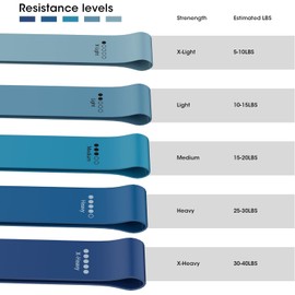 Resistance Loop Exercise Bands Exercise Bands, 5Pcs Elastic Exercise Loop Bands Resistance Levels Exercise Bands,Skin-Friendly Resistance Fitness Exercise Loop Bands with 5 Different Resistance Levels