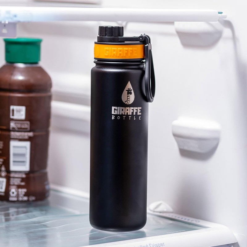 Giraffe Bottle Tower Hands Free Drinking System, Insulated Stainless Steel