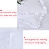 Masaca White Ruffled Shabby Comforter Set King,Boho Chic Farmhouse Bedding