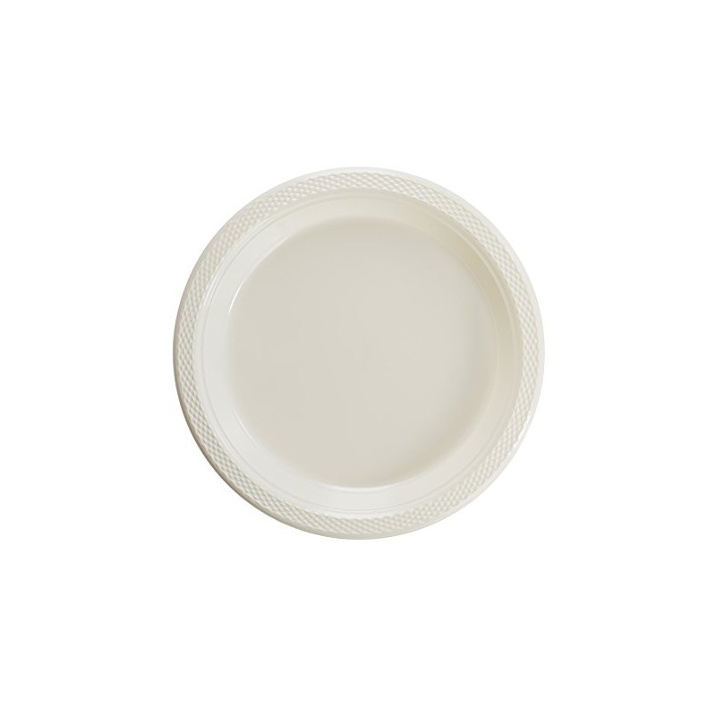 9" Ivory plastic plates (10)