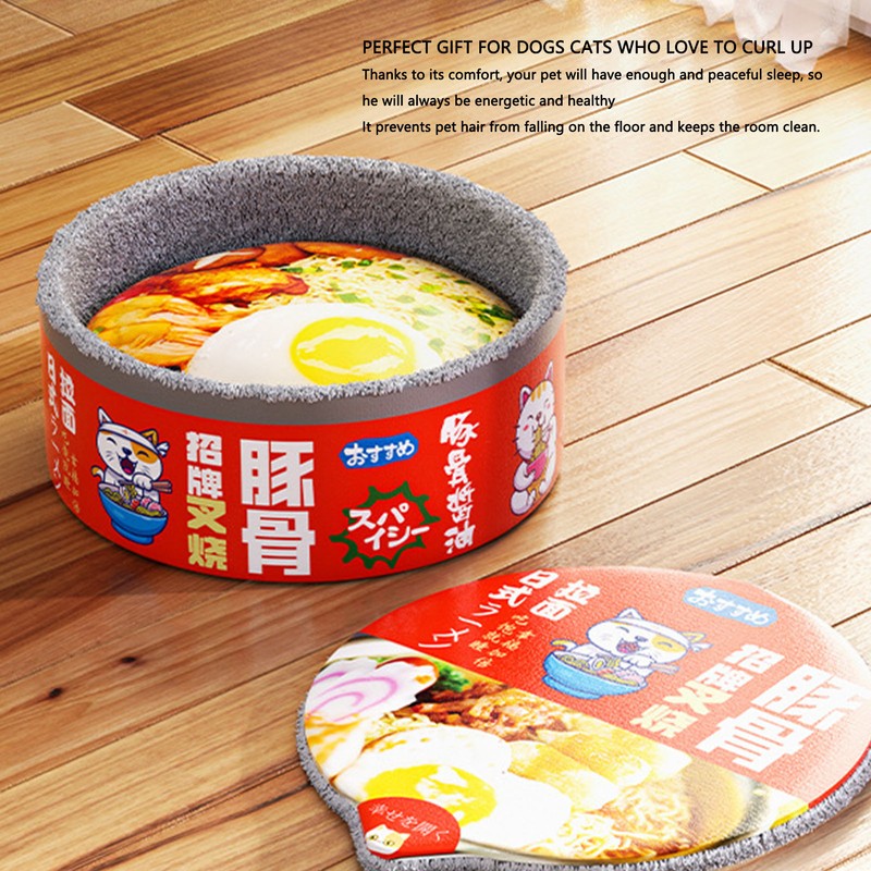 Noodle Box Cat Bed Japanese Style Semi Enclosed Soft Comfortable