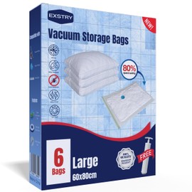 Vacuum Storage Bags for Clothes (Large Pack of 6)