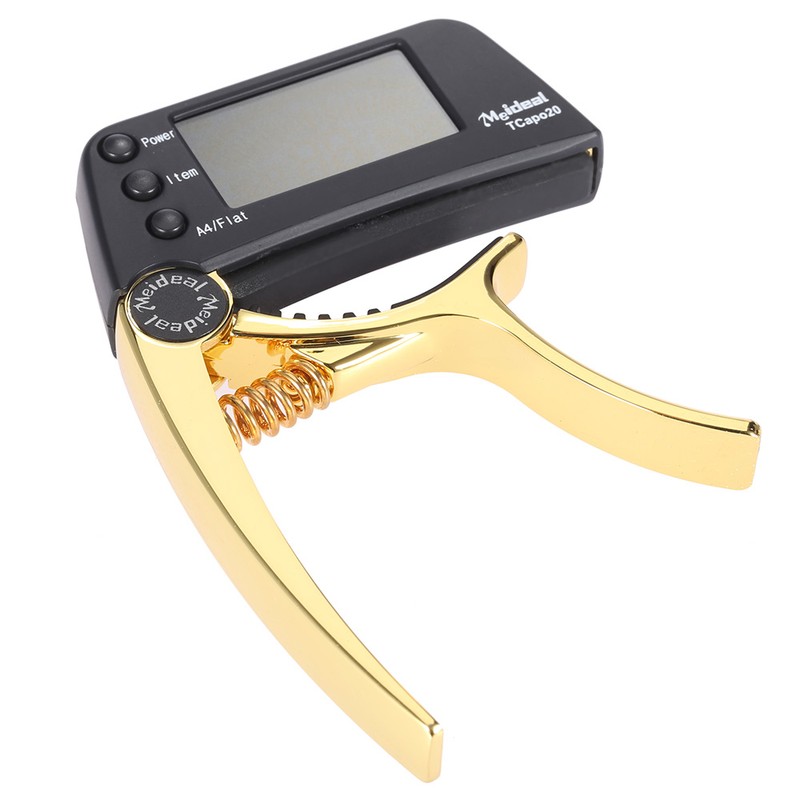TCapo20 Multifunctional Aluminum Alloy 2-in-1 Guitar Capo Tuner with LCD