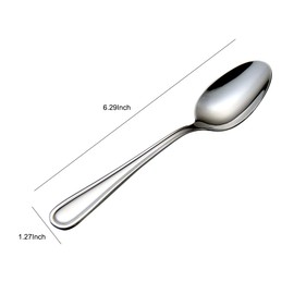 HISSF Teaspoons Set, Stainless Steel 18/0 Tea Spoon 12pcs, 6.29 Inches For Home, Kitchen Restaurant, Slilver