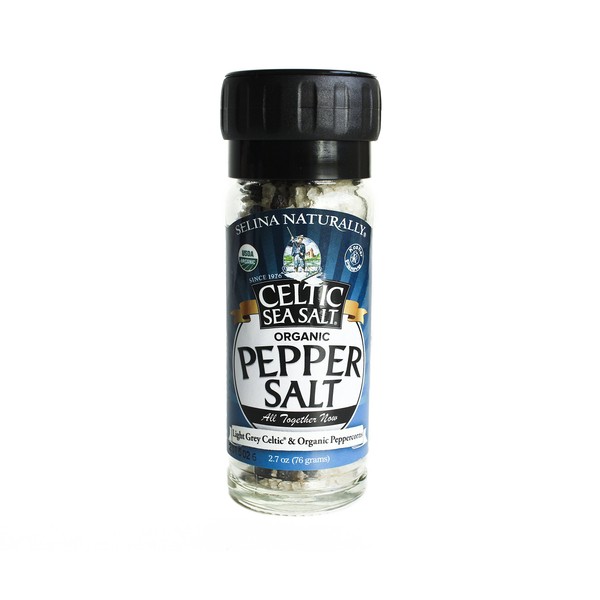 CELTIC SEA SALT Organic Pepper Salt Blend Grinder, 2.7 OZ