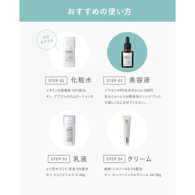 KisoCare Horse Placenta Beauty Serum, Raw Solution, 100% Amino Acids,