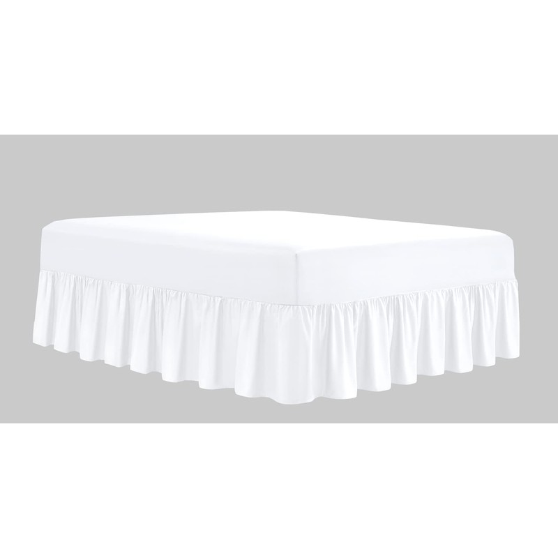 Linen Home Extra Deep Frilled Fitted Valance Sheet Double Bed