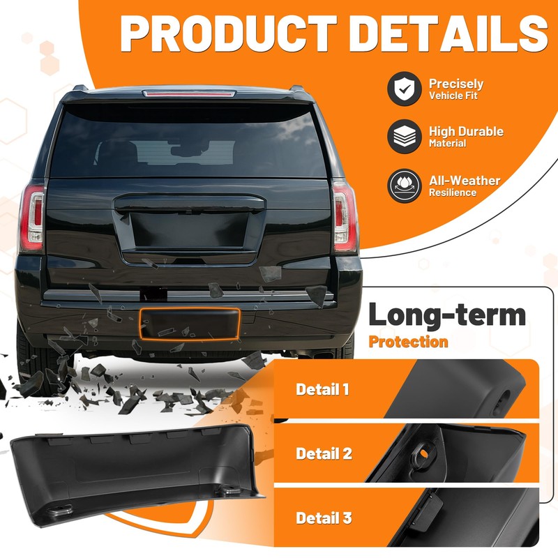KUAFU Rear Trailer Hitch Cover Panel Compatible with 2015-2020 GMC