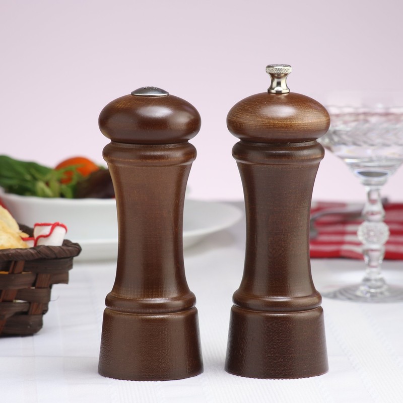 Chef Specialties 6 Inch Elegance Walnut Pepper Mill and Salt