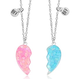 Yolev Friendship Necklace for 2 Girls Necklace Jewellery Long Distance Birthday Christmas Bridesmaid Best Friends Chain Gifts Girls Sisters Friendship Chains BFF Chains for 2, Metal