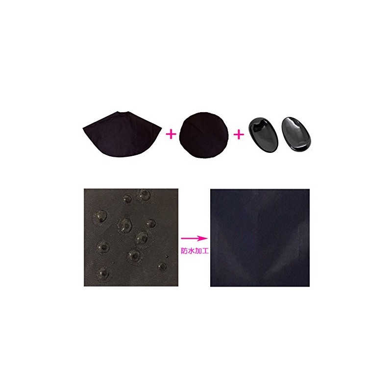 hananail Hair Dye Cape 3-piece Set, Set of 2, Black,