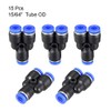 sourcing map Plastic Connect Splitter Push to Tube Fittings 6