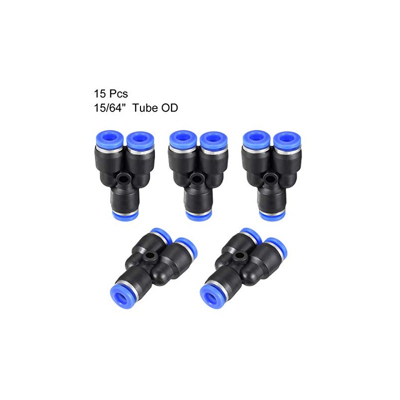 sourcing map Plastic Connect Splitter Push to Tube Fittings 6