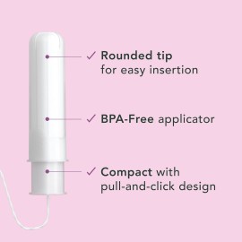 Rael Super Compact Tampons made with Organic Cotton, BPA-Free (36 Count, Super)