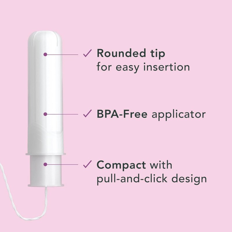 Rael Super Compact Tampons made with Organic Cotton, BPA-Free (36