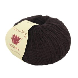 Lotus Yarns Wholesale 5X50g Balls Autumn Wind 90% Cotton 10% Cashmere Fingering Weight Hand Knitting/Crochet Yarn for Christmas Fashion Garments Baby Clothes (03-Chocolate)