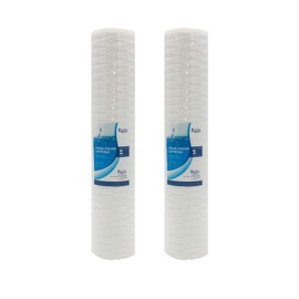 Pack of 2-1 Micron 20" Full Flow String Wound Sediment Water Filter Cartridge | Whole House Sediment Filtration | Compatible with PC40-20, WP1BB20P, 355222-45, WPP-45200-01, WPP-45200-01, 84650