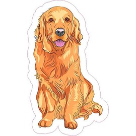 StickerTalk Golden Retriever Vinyl Sticker, 3 inches by 5 inches