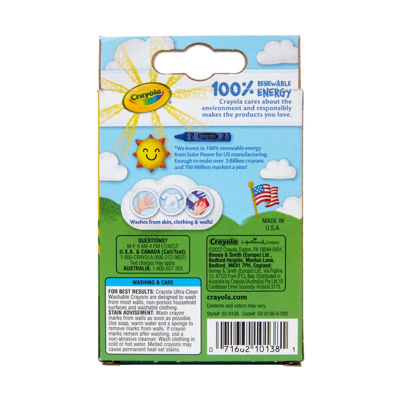 Crayola Washable Crayons, School Supplies, 24 Count