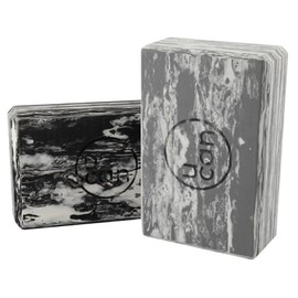 U can - Bloques de Yoga Marmoleados UCAN | Equilibrio de Espuma TPE Antiderrapantes | Ideal para Pilates, Parado de Manos, Calistenia | Apoyo y Estabilidad en Diversas Posturas (Negro)
