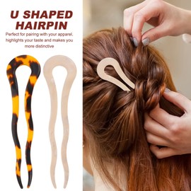 minkissy 2pcs French Hairpins for Women u Shaped Hairpins Bun Party Pins Decorative Hair Pins for Thick Hair French Forks Jewelry