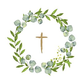 PPD 20 Napkins Golden Cross in Wreath | Table Decoration | Decoupage | Decoupage | Decoupage | 33 x 33 cm