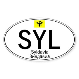 CafePress Car Code Syldavia White Oval Car Bumper Sticker