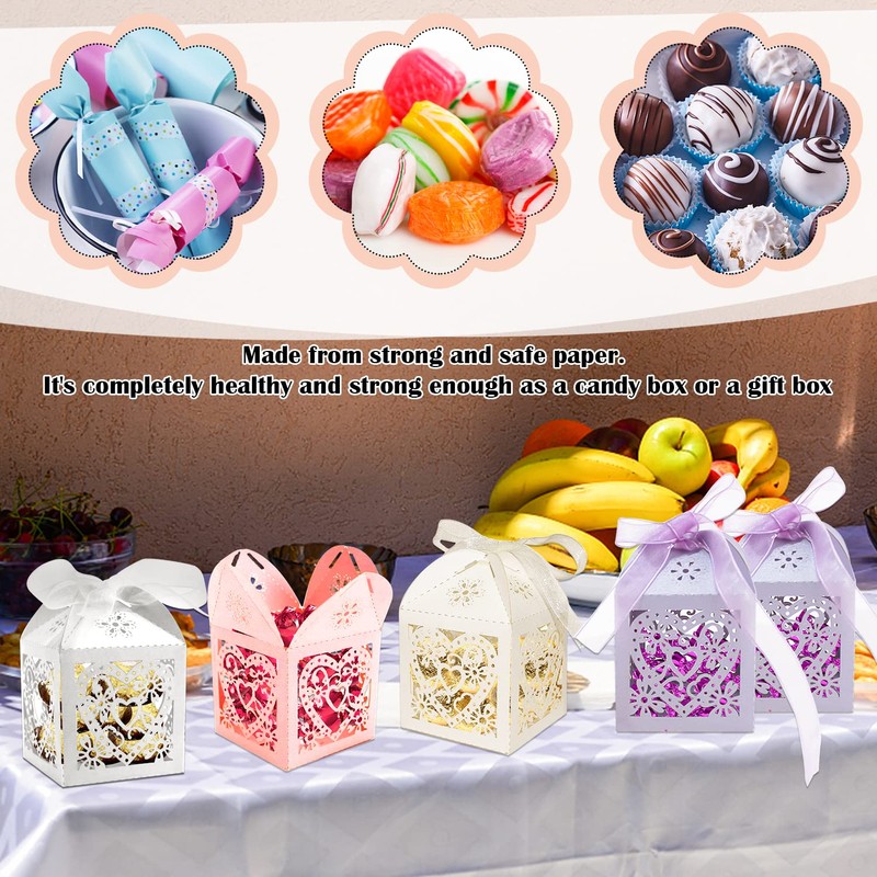Wedding Gift Box Candy Box Favours Box 50 Pieces Off-White