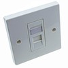 kenable Through Coupler Faceplate Cat5E 1 Port RJ45 Socket Network