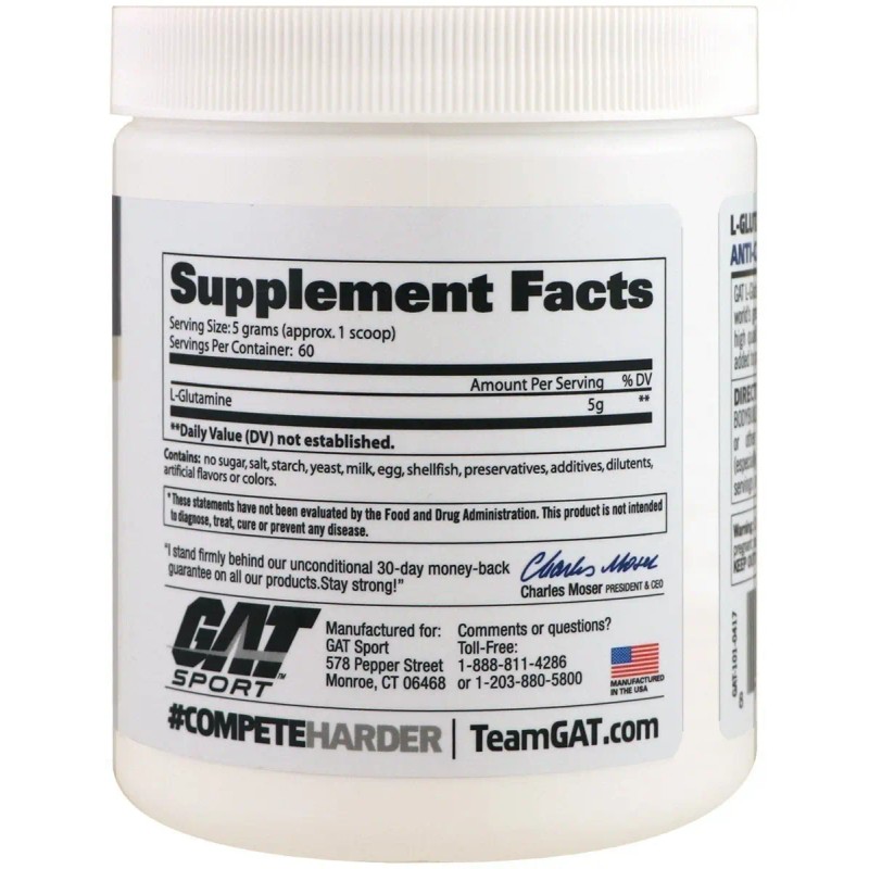 Suplemento Polvo Gat Sport Aminoácidos Glutamina 300g