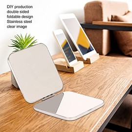Mini Espejo Plegable de Bolsillo Espejo de Doble Cara de Acero Inoxidable Pequeño Monedero Espejo de Viaje Portátil Espejos Cosméticos Compactos para 