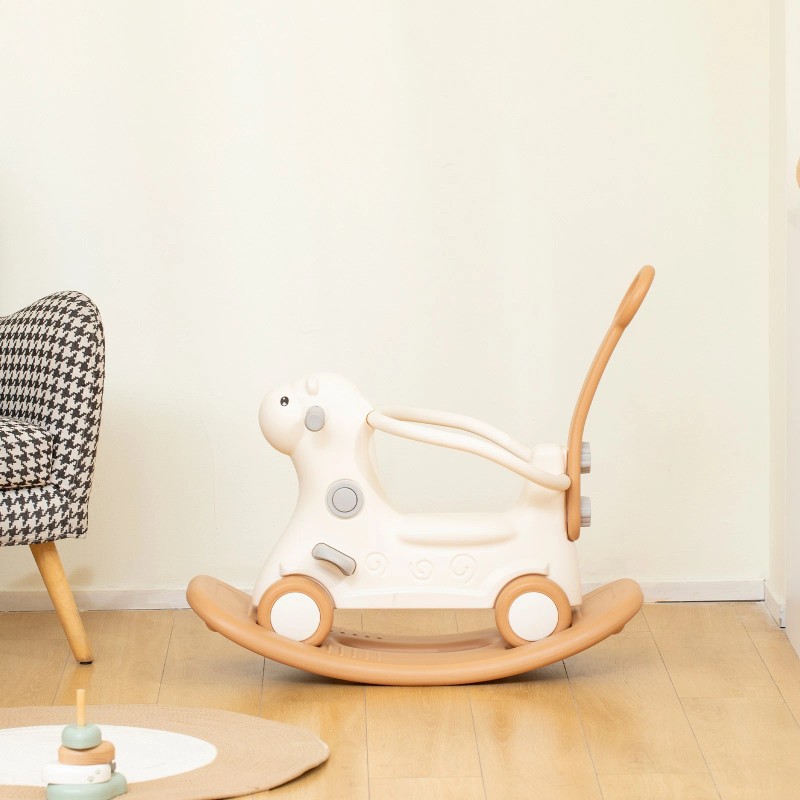 Qaba 4-in-1 Rocking Horse with Detachable Balance Board for 2-5