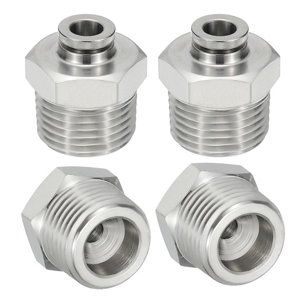 sourcing map Push to Connect Fitting, 2 Pcs 304 Stainless
