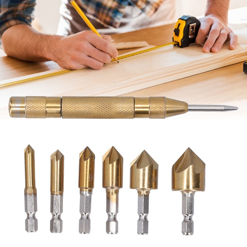 Chamfer Drill Bit Hex Shank 5 Flute Countersink Hole Opener