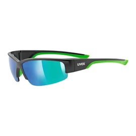uvex sportstyle 215, occhiali sportivi unisex, specchiato, comfort senza pressione e tenuta perfetta, black matt green/green, one size
