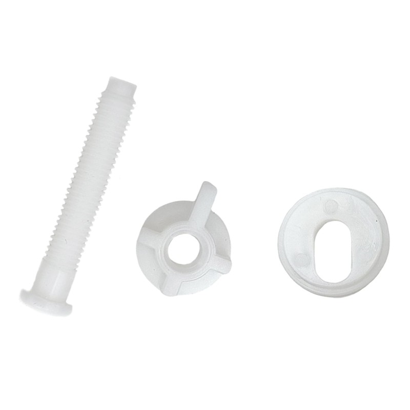 4Pcs Plastic Toilet Seat Hinge Bolts and Nuts Replacement Kit