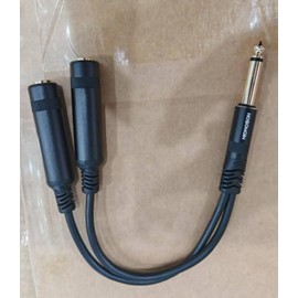 HOSONGIN 1/4" TS Male to Dual 1/4" TS Female Y Splitter Cable, Gold-Plated Connectors, Noise-Free Audio Cable for HiFi System, Speakers, Guitar - 0.6Ft（7.8 inch）