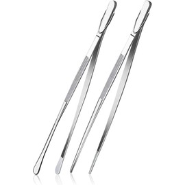 U Chef Pinzas de Cocina, Pinzas de Precisión de Cocina, Pinzas Chef de 30.48 cm Pinzas para Cocina Finas, Extralargas de Acero Inoxidable (2 piezas plateado)