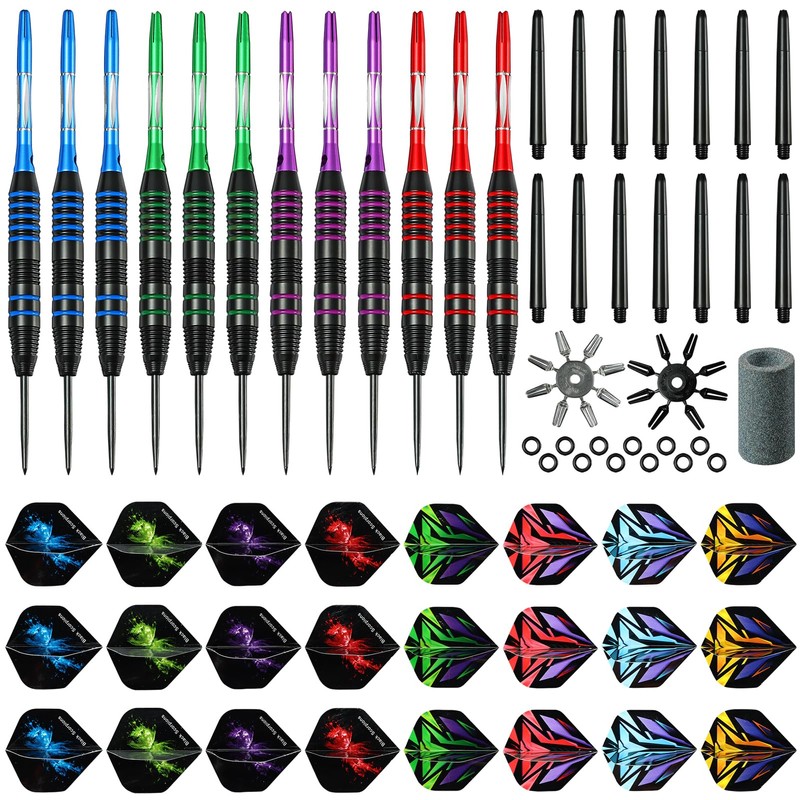 WINSDART Steel Tip Darts 12 Pack Set with Nonslip Iron