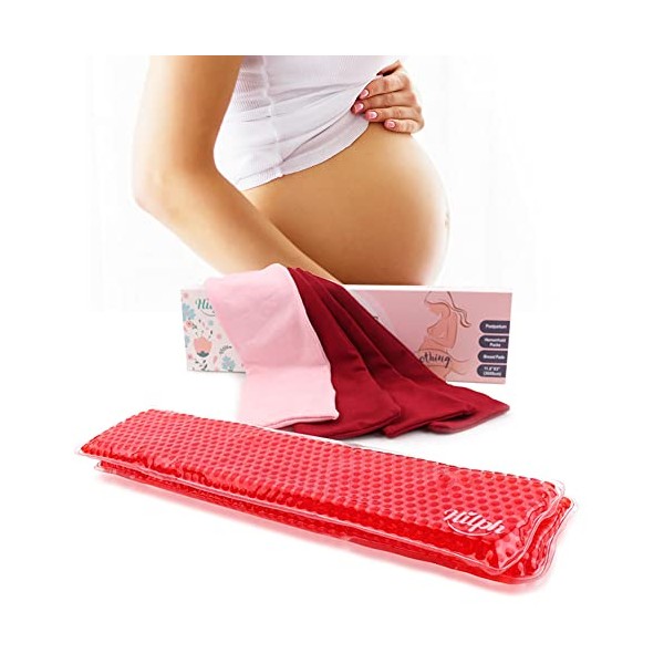 Hilph Perineal Cold Packs Postpartum Ice Pads, Maternity Cooling Pads After Birth for Hemorrhoid Pain Relief and Vaginal Recovery, Breast Pain, Reusable 2 Perineal Ice Packs with 4 Washable Sleeves