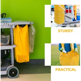 Bolsas de Limpieza para Carrito de Limpieza, 2 Piezas de Lona Amarilla Estándar Gran Capacidad para Basura y Suministros, Uso en Carritos de Domésticos