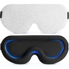 Antifaz para Dormir 3D para Mujeres y Hombre, Antifaces para Dormir con Correa Ajustable, Venda para Los Ojos, Bloquea La Luz, para Transpirable y Suave para Dormir, Yoga, Viajar (Gris)