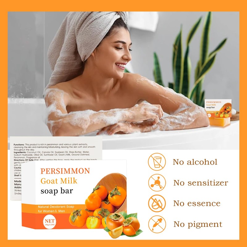 Persimmon Soap, Persimmon Core Soap Natural, for Cleansing and Skin